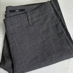 Boss Hugo Boss Tulia4 Dress Pants Trousers Gray‎ Wool Blend Womens 4 Career Work
